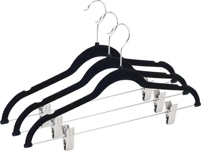 Produktbild von Kleiderbügelclips aus Samt, schwarz, LSV023, 3 Stück