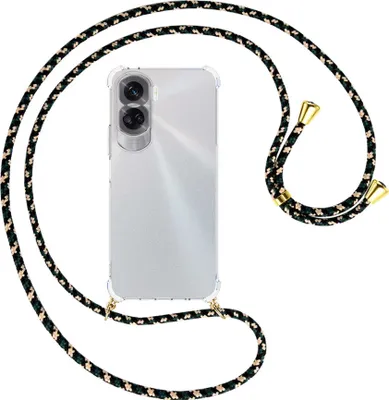 Produktbild von Handykette Backcover-Schutzhülle mit Band (Metall goldfarben) für Honor 90 Lite 5G (6.7'') - camouflage