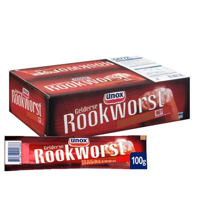 Produktbild von Unox - Gelderse Rookworst, Gerräucherte Wurst (Mikrowelle) - 24er