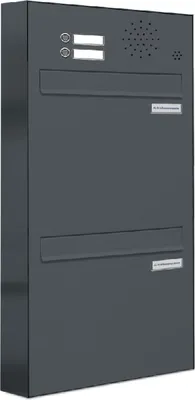 Produktbild von 2er Briefkastenanlage für Tür- Zaundurchwurf Klingel RAL 7016 Anthrazit
