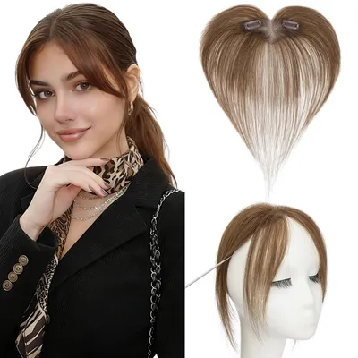 Produktbild von Haarteil Clip-in Pony Echthaar Mittelbraun 9g
