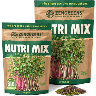 Produktbild von ZenGreens® Bio Nutri-Mix Keimsaat 500 g – Sprossensamen & Microgreens