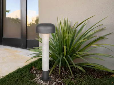 Produktbild von LED Außen Wegeleuchte in Betonoptik Anthrazit, Garten-Wegbeleuchtung, Höhe 54cm