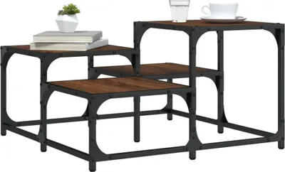 Produktbild von Couchtisch Wohnzimmertisch, moderner Stil, Braun Eichen-Optik 68x68x40 cm Holzwerkstoff 837751