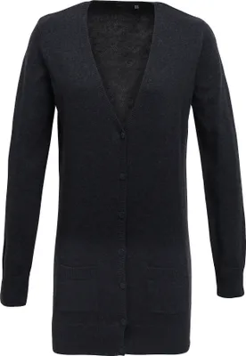 Image de Premier Cardigan femme col V, longueur plus longue RW5589 (44 FR) (Anthracite)