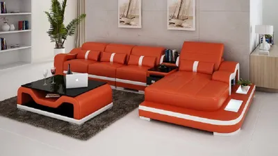 Zdjęcie produktu dla Sofa Narożna Z Funkcją Spania W Kształcie Litery L Tapicerka Tekstylna