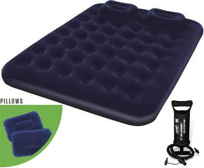 Produktbild von Vzduchové lůžko Bestway s polštářem a vzduchovou pumpou Flocked 203 × 152 × 22 cm 67374