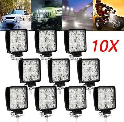 Produktbild von Jopassy LED Arbeitsscheinwerfer 48W LED Scheinwerfer Rechteck IP67 Wasserdicht 12V 24V für LKW,Offroad, SUV, ATV,traktor Rückfahrscheinwerfer 10 Stück