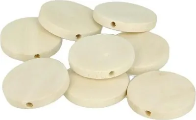 Immagine prodotto di 18 perline tonde di legno piatte da 25 mm