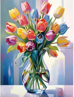 Produktbild von 5D Diamant Malerei Tulpen 25x35cm DIY Set