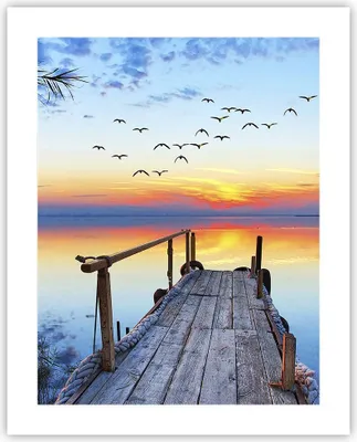 Produktbild von Poster - Poster ohne Rahmen - Brücke See - 40x50 cm - Wand Bild - Wanddeko - Wandbilder - Kunstposter - Wandposter - Bilder - Kunstdruck - Wanddekoration - Wandbild - P2XPA40x50-3818