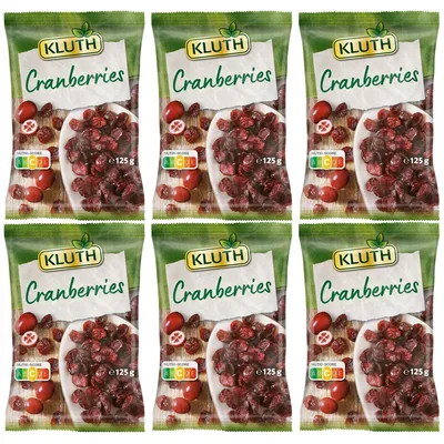 Image de Kluth Cranberries séchées aromatiques Qualité Premium 125g 6er Pack