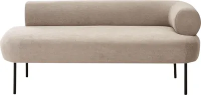 Obrázek produktu pro BELIANI Lenoška taupe polyesterové čalounění vodoodpudivá pravostranná kovové nohy moderní design obývací pokoj