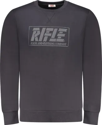Produktbild von Herren Langarm-Sweatshirt Blau mit Logo-Druck und Futter