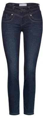 Productafbeelding van Street One dames jeans, model A378133, slim fit, donkerblauw gewassen, maat 34W / 28L