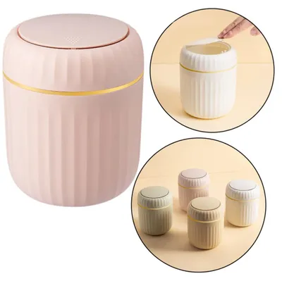 Produktbild von Mini-Mülleimer mit Öffnungsdeckel, universell, elegant, Rosa