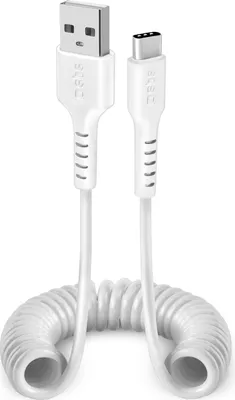 Produktbild von SBS USB zu USB-C Spiralkabel 1m weiß