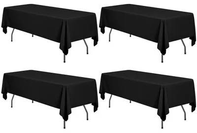 Produktbild von Tischdecken Rechteckig Polyester Schwarz 153x320 cm 4 Stück
