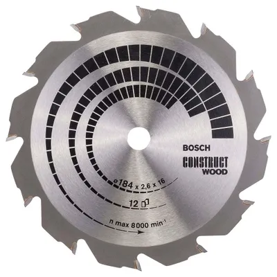 Image de Lame de scie circulaire Construct Wood D184mm pour le bois 12 dents - BOSCH - 2608641200