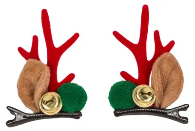 Image de Clips à cheveux de renne - Barrette de Noël en variante aléatoire