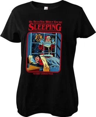 Produktbild von Santa Sees You Girly Tee - Medium  - Black