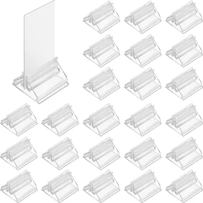 Produktbild von Set mit 24 transparenten Acryl-Tischkartenhaltern für Hochzeitskarten, Fotos, Notizen und Bilder (1,9 x 1,9 cm)