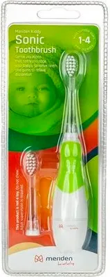 Immagine prodotto di MERIDEN KIDDY spazzolino sonico per bambini 1-4 anni pinguino spazzolino elettrico verde + 2 spazzole di ricambio