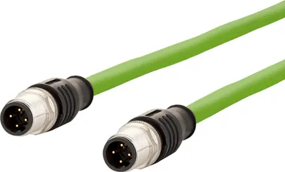 Zdjęcie produktu dla Kabel połączeniowy METZ CONNECT M12 ST-M12 ST, 4-stykowy kodowany D, 2 m