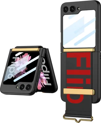 Immagine prodotto di Custodia per Samsung Galaxy Z Flip 6 / Z Flip 7 FE Custodia ultrasottile con protezione della cerniera, piccola protezione dello schermo e anello nero