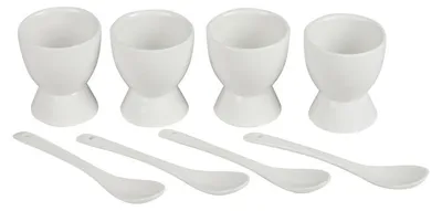 Image de Set de 4 coquetiers et cuillères en céramique