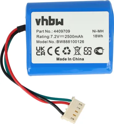 Produktbild von vhbw Akku kompatibel mit iRobot Braava 300, 380, 390, 2000, 381, 380T, 390T Staubsauger (2500 mAh, 7,2 V, NiMH)