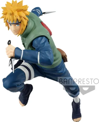 A dynamic action pose of a Naruto Shippuden character figure.
