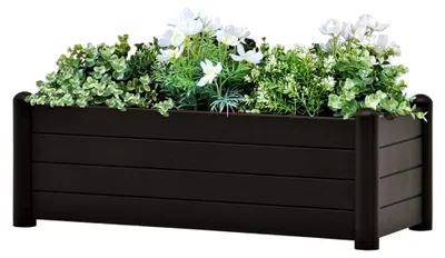 Produktbild von Garten-Hochbeet Anthrazit 100x43x35 cm, Palettenrahmen, Hochteich, Gemüsebeet, Kräuterregal Balkon, Blumenbeet, Kräuterspirale, Tomatenbeet, Pflanzhochbeet