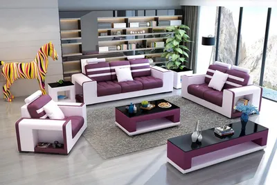 Produktbild von Sofagarnitur 321 Sitzer Tisch Hocker Couchtisch Sideboard Garnitur Moderne 5tlg.