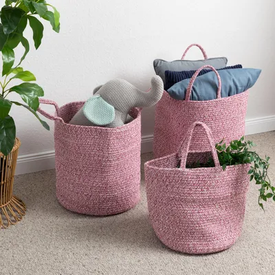 Produktbild von Steffensmeier Tasche Bali | Stauraum | Korb | Wolle | Rosa meliert | 40x40 cm