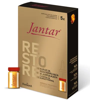 Produktbild von Jantar, Kuracja w ampułkach do włosów zniszczonych i osłabionych, 5 x 5 ml