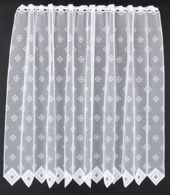 Produktbild von Gardinen Kranzusch Scheibengardine Quadrate 120x149,5 cm H/B weiß Bistrogardine Vorhang Küche 1er Pack