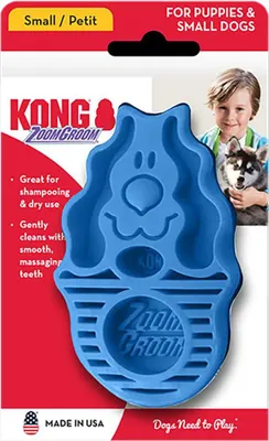 Image de Brosse pour chiens / étrille pour chiens Kong Zoom Groom rose ou bleu clair