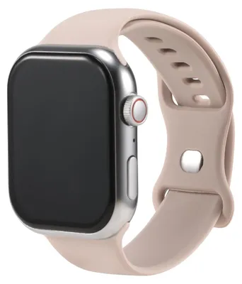 Produktbild von Silikon Ersatzarmband für Apple Watch 1 2 3 4 5 6 7 8 9 10 11 SE 1 2 3 mit 38/40/41/42mm Weiches Sportarmband Sandrosa Verstellbares Smartwatch Armband Größe S