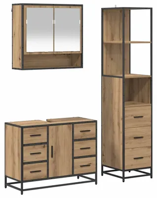 Produktbild von vidaXL Badezimmermöbel-Set 3 Stk. Artisan-Eiche 35 x 37,5 x 166 cm