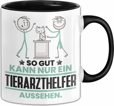 Produktbild von Tierarzthelfer Geschenk Tasse So Gut Kann Nur Ein Tierarzthelfer Aussehen Geschenkidee Kaffee-Becher (Schwarz)