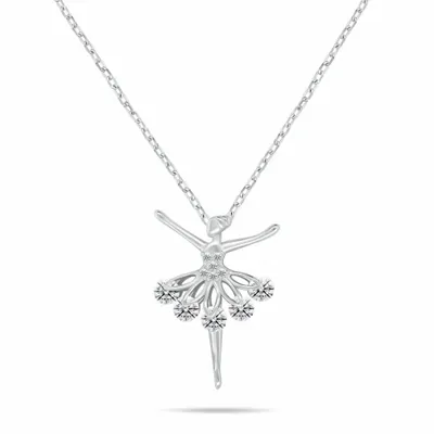 Produktbild von NCL181W NCL181W Cubic Zirkonia Ballerina Silber Halskette