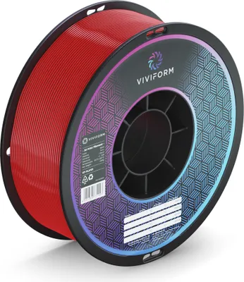 Produktbild von Viviform PLA+ Filament für 3D Drucker, 1kg Rolle, Durchmesser 1,75mm +/- 0,03mm, Rot