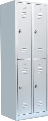 Produktbild von LÜLLMANN Spind lichtgrau 521220, 4 Schließfächer 60,0 x 50,0 x 195,0 cm
