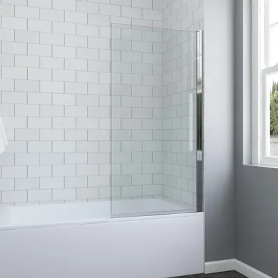 Produktbild von AQUABATOS Badewannenaufsatz 80 x 140 cm Duschabtrennung 1 tlg Duschwand für Badewanne 8mm ESG Glaswand mit Nanobeschichtung Rechte Montage