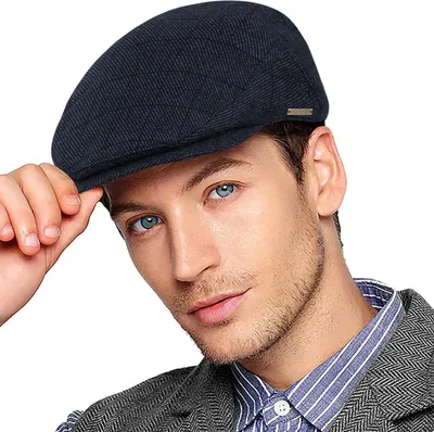 Productafbeelding van Heren pet, Gatsby-stijl, nieuwsboy pet, platte cap, blauw, one size