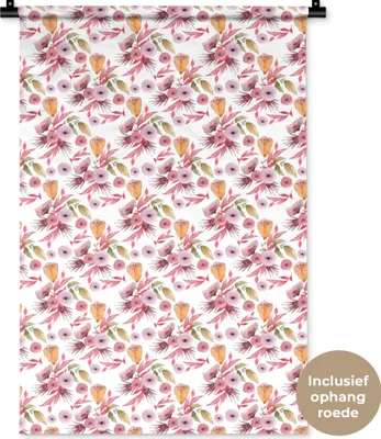 Produktbild von MuchoWow® Wandteppich Wandbehang Blumen - Blüte - Farben 60x90 cm Tapisserie Dekoration Wandtuch - Foto-Teppich - Abwaschbar