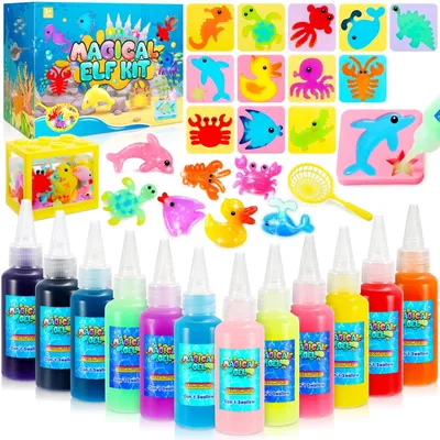 Productafbeelding van Magische Gelset speelgoed voor kinderen vanaf 4, 5, 6, 7 jaar, jongens en meisjes. Magisch watergel, een leuk cadeau voor meisjes van 4, 5, 6, 7, 8, 9 jaar. Squishy set om zelf te maken