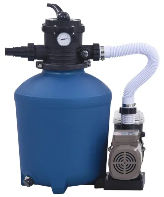 Immagine prodotto di Pompa a filtro a sabbia per piscina - 530 W con timer - Capacità di 10.980 litri all'ora - Corpo in plastica - Adatta per tubi da 32 e 38 mm
