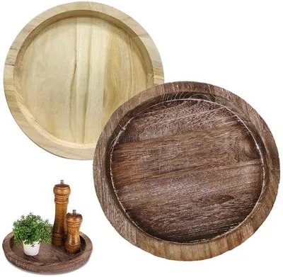 Immagine prodotto di Set composto da due tavolini rotondi in legno – Realizzati con legno di alta qualità – Leggeri ed eleganti